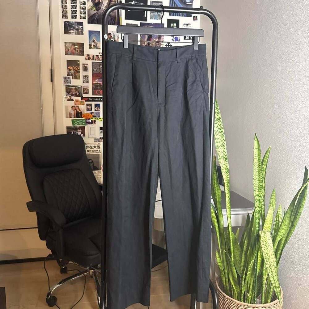 Madewell Slouchy Straight Black Trousers Size 4